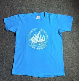 Vintage 1980s Lake George Sailboat T-Shirt, L, Made the USA, Single Stitch